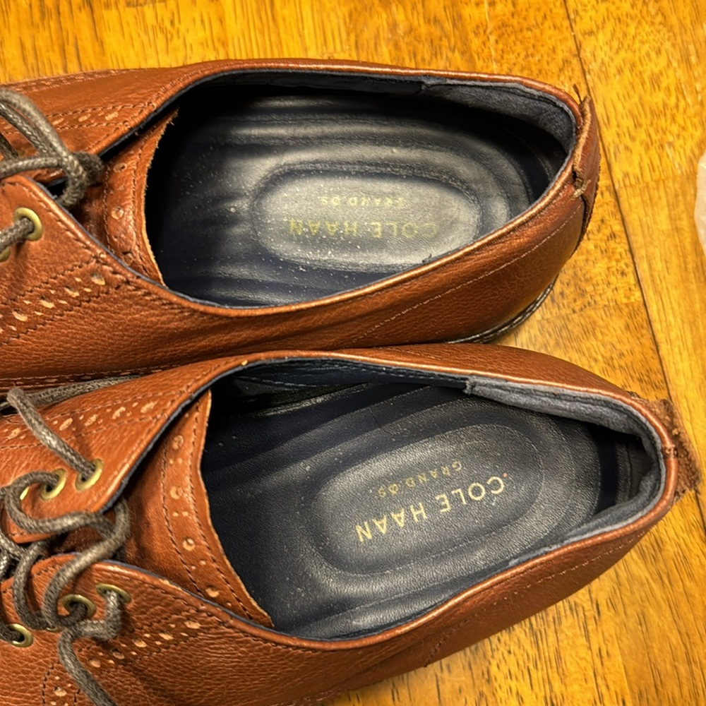 Men’s Cole Haan Grand OS brown leather Wingtip Oxford. size 11M - Picture 7 of 10